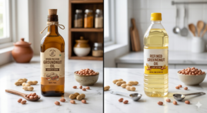 wood pressed groundnut oil vs refined oil comparison
