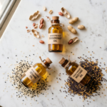 Wood pressed oils for cholesterol – groundnut, sesame and mustard oil bottles – Srikruti Naturals
