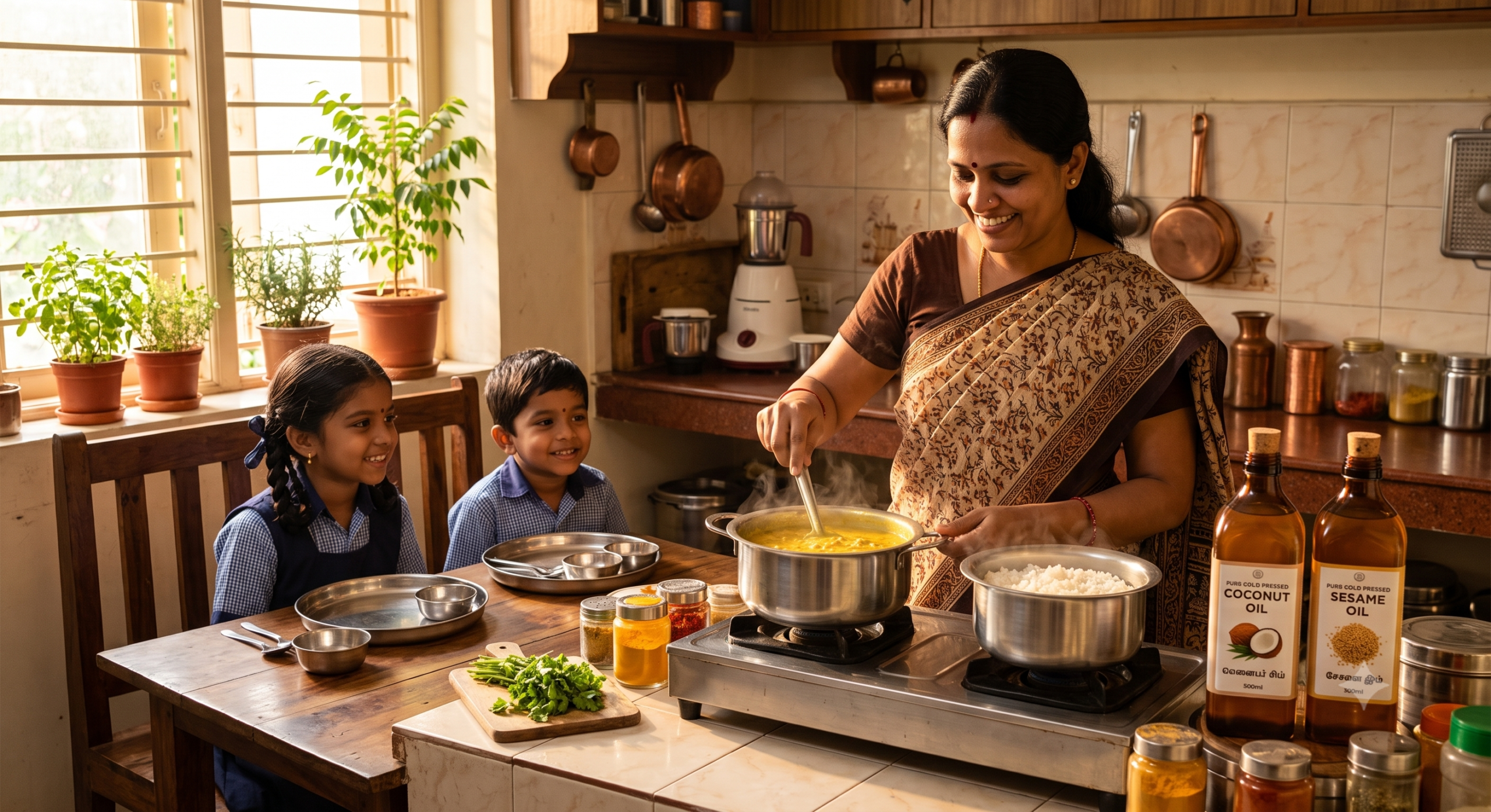 Cold pressed oil for kids healthy Indian cooking for children
